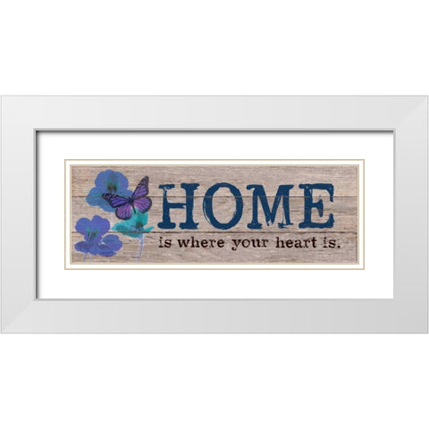 Where Your Heart Is Blue White Modern Wood Framed Art Print with Double Matting by Appleman, Sam