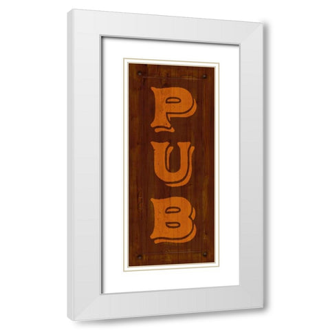 Wooden Pub Sign White Modern Wood Framed Art Print with Double Matting by Appleman, Sam