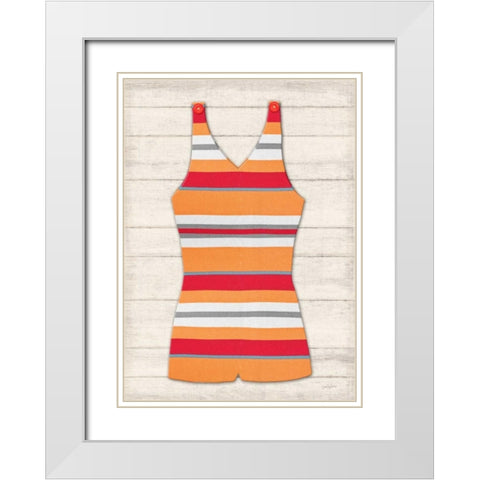 Vintage Swim Suit 1 White Modern Wood Framed Art Print with Double Matting by Appleman, Sam