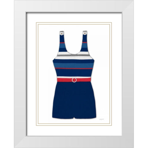 Vintage Swim Suit 2 B and R White White Modern Wood Framed Art Print with Double Matting by Appleman, Sam