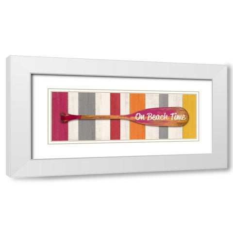 On Beach Time White Modern Wood Framed Art Print with Double Matting by Appleman, Sam