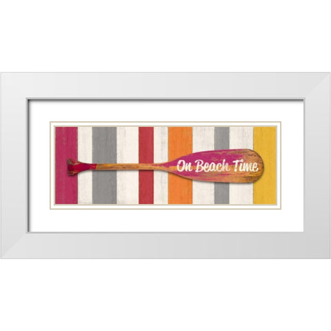 On Beach Time White Modern Wood Framed Art Print with Double Matting by Appleman, Sam