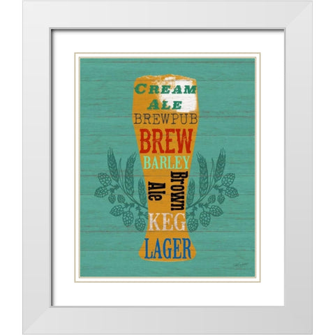 Pint Glass Of Beer White Modern Wood Framed Art Print with Double Matting by Appleman, Sam