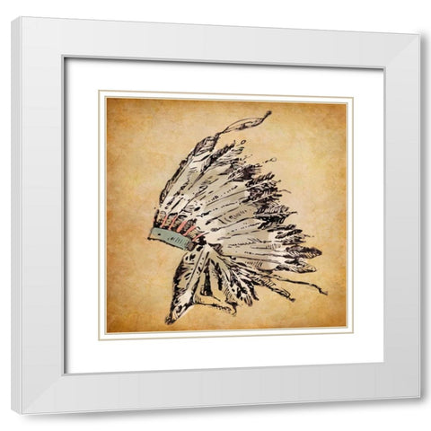 Ceremonial Headdress White Modern Wood Framed Art Print with Double Matting by Appleman, Sam