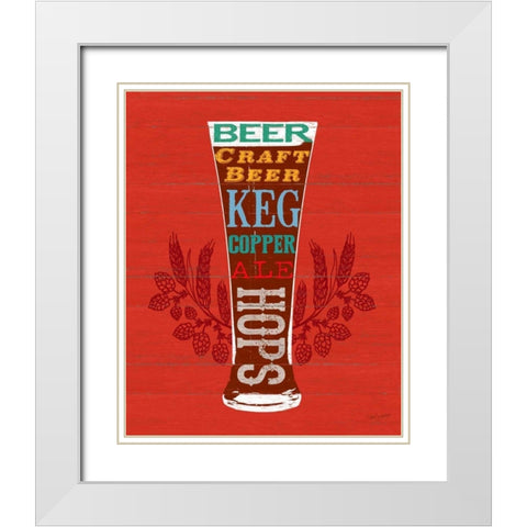 Beer Glass White Modern Wood Framed Art Print with Double Matting by Appleman, Sam