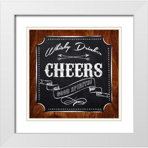 Whisky Drinker White Modern Wood Framed Art Print with Double Matting by Appleman, Sam