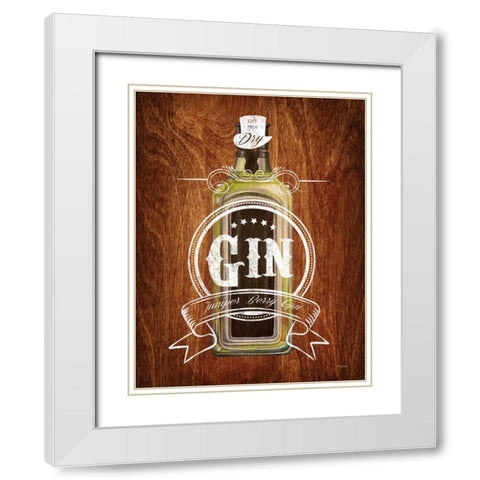 Gin Drinker Wood Sign White Modern Wood Framed Art Print with Double Matting by Appleman, Sam