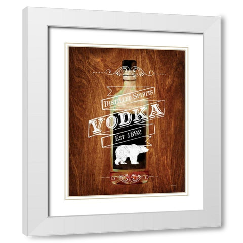 Vodka Drinker Wood Sign White Modern Wood Framed Art Print with Double Matting by Appleman, Sam