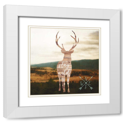 Stay Wild White Modern Wood Framed Art Print with Double Matting by Appleman, Sam