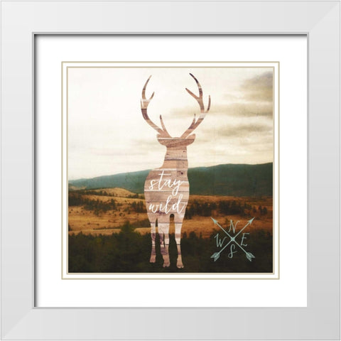 Stay Wild White Modern Wood Framed Art Print with Double Matting by Appleman, Sam