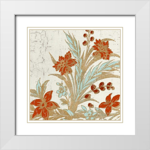 Garden Tile 3 White Modern Wood Framed Art Print with Double Matting by Yamada, Morgan