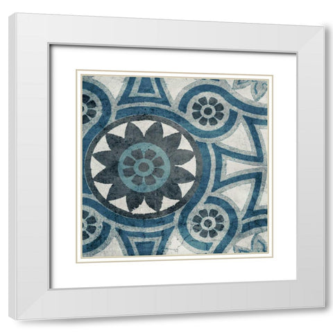 Persian Jewel Blue 1  White Modern Wood Framed Art Print with Double Matting by Yamada, Morgan
