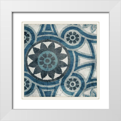 Persian Jewel Blue 1  White Modern Wood Framed Art Print with Double Matting by Yamada, Morgan