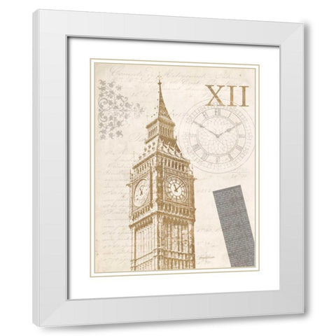 The Details of Big Ben White Modern Wood Framed Art Print with Double Matting by Yamada, Morgan