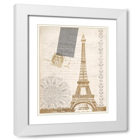 The Details of Eiffel White Modern Wood Framed Art Print with Double Matting by Yamada, Morgan