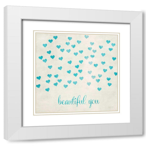 Beautiful You in Blue White Modern Wood Framed Art Print with Double Matting by Yamada, Morgan