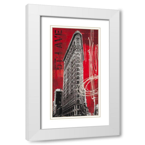 5th Avenue Icon White Modern Wood Framed Art Print with Double Matting by Taylor, Evangeline