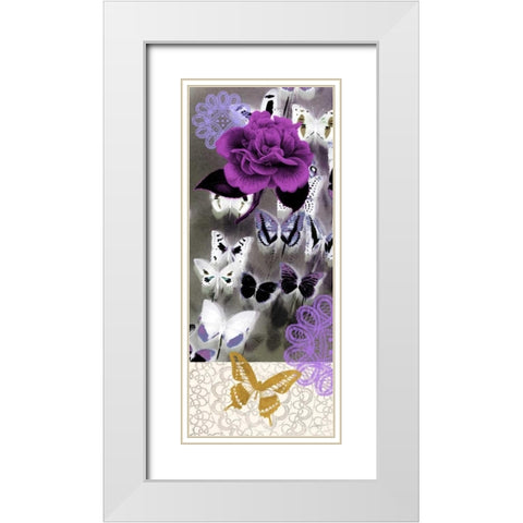 Butterfly Showers 1 White Modern Wood Framed Art Print with Double Matting by Taylor, Evangeline