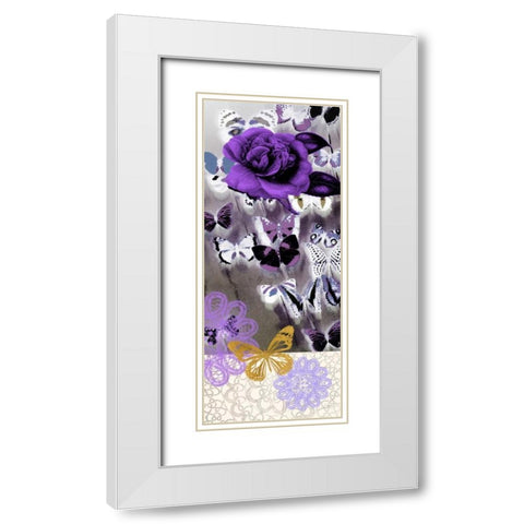 Butterfly Showers 2 White Modern Wood Framed Art Print with Double Matting by Taylor, Evangeline