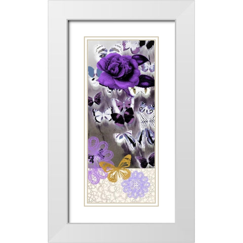 Butterfly Showers 2 White Modern Wood Framed Art Print with Double Matting by Taylor, Evangeline