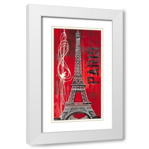 Paris Vibe White Modern Wood Framed Art Print with Double Matting by Taylor, Evangeline