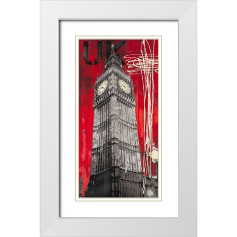 On British Time White Modern Wood Framed Art Print with Double Matting by Taylor, Evangeline