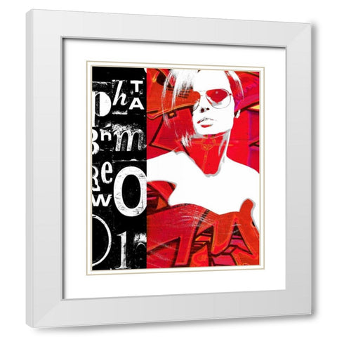 Fashion Graffiti 1 White Modern Wood Framed Art Print with Double Matting by Taylor, Evangeline