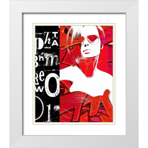 Fashion Graffiti 1 White Modern Wood Framed Art Print with Double Matting by Taylor, Evangeline