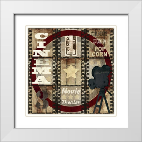 Cimemtatic Theme White Modern Wood Framed Art Print with Double Matting by Taylor, Evangeline