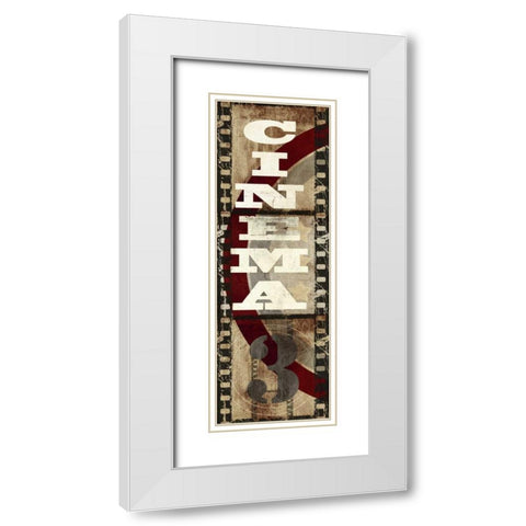 Cinema 3 White Modern Wood Framed Art Print with Double Matting by Taylor, Evangeline