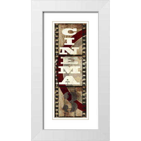 Cinema 3 White Modern Wood Framed Art Print with Double Matting by Taylor, Evangeline