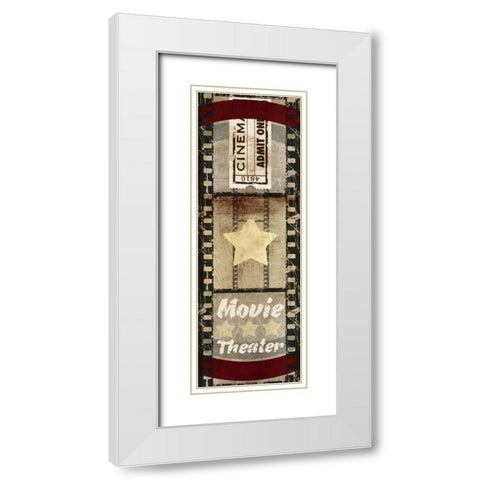 Cinema Ticket White Modern Wood Framed Art Print with Double Matting by Taylor, Evangeline