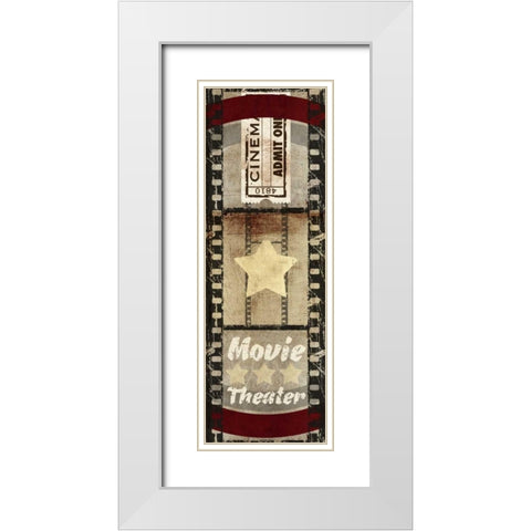 Cinema Ticket White Modern Wood Framed Art Print with Double Matting by Taylor, Evangeline