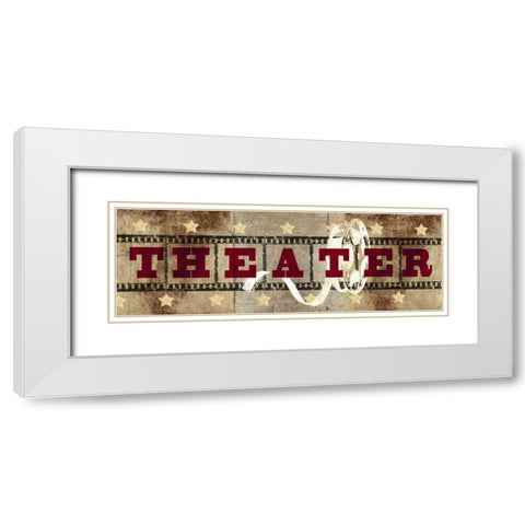 Theatre Reel White Modern Wood Framed Art Print with Double Matting by Taylor, Evangeline