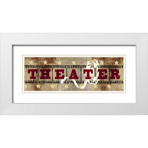 Theatre Reel White Modern Wood Framed Art Print with Double Matting by Taylor, Evangeline
