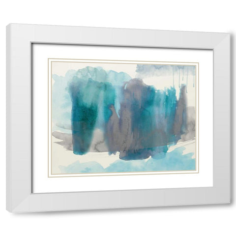 Free Flow 2 White Modern Wood Framed Art Print with Double Matting by Taylor, Evangeline