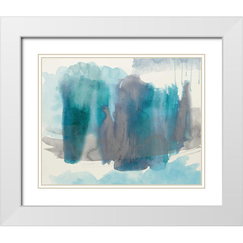 Free Flow 2 White Modern Wood Framed Art Print with Double Matting by Taylor, Evangeline