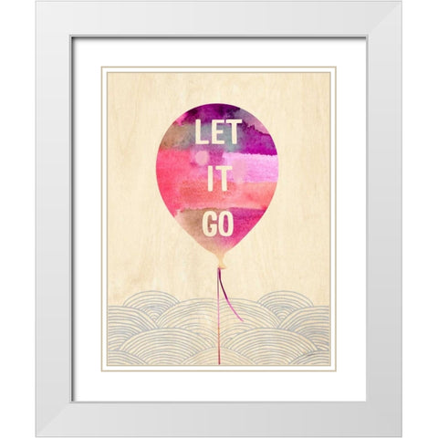 Let It Go White Modern Wood Framed Art Print with Double Matting by Taylor, Evangeline