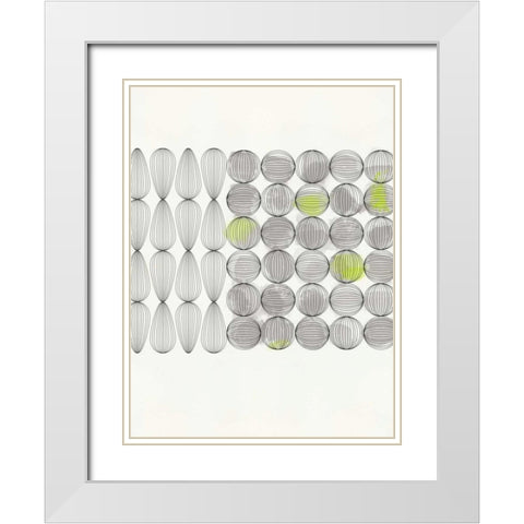 Line and Paint White Modern Wood Framed Art Print with Double Matting by Taylor, Evangeline