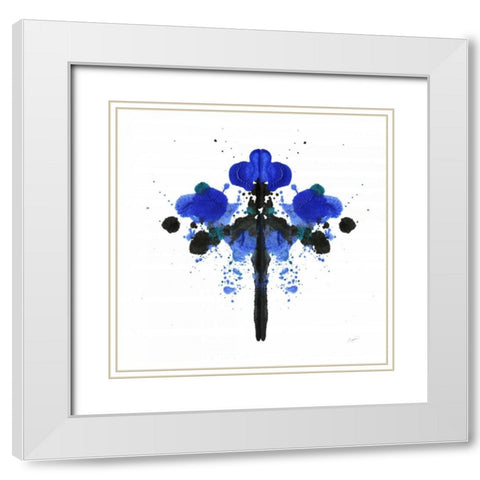 Ink Blot Indigo 2 White Modern Wood Framed Art Print with Double Matting by Taylor, Evangeline