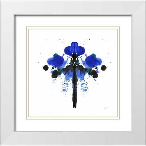 Ink Blot Indigo 2 White Modern Wood Framed Art Print with Double Matting by Taylor, Evangeline