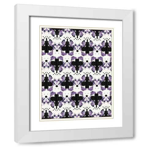 Ink Blot Pattern White Modern Wood Framed Art Print with Double Matting by Taylor, Evangeline