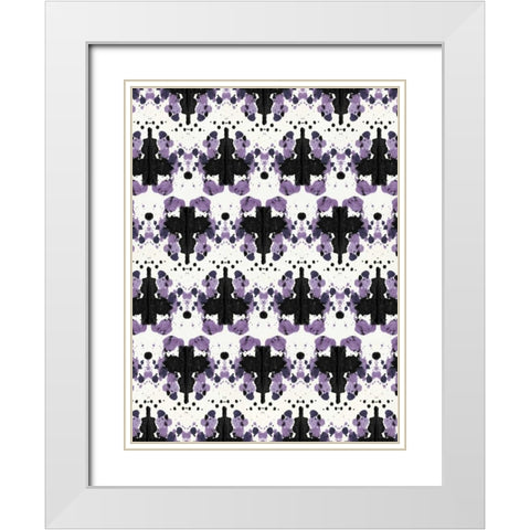 Ink Blot Pattern White Modern Wood Framed Art Print with Double Matting by Taylor, Evangeline
