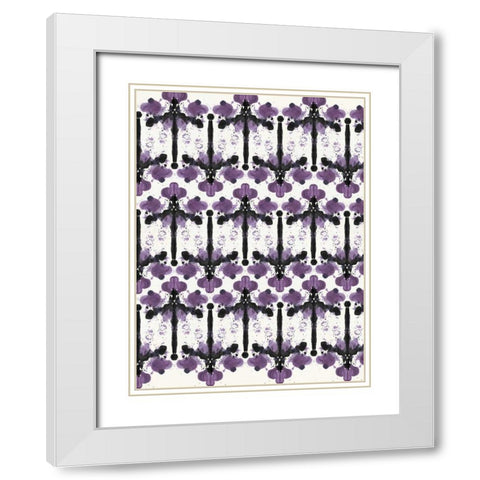 Ink Blot Design White Modern Wood Framed Art Print with Double Matting by Taylor, Evangeline
