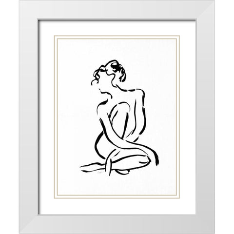Gestural Figure Study Front White Modern Wood Framed Art Print with Double Matting by Taylor, Evangeline