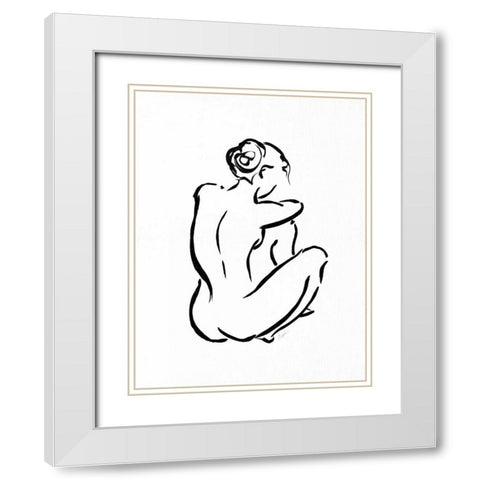 Gestural Figure Study Back White Modern Wood Framed Art Print with Double Matting by Taylor, Evangeline