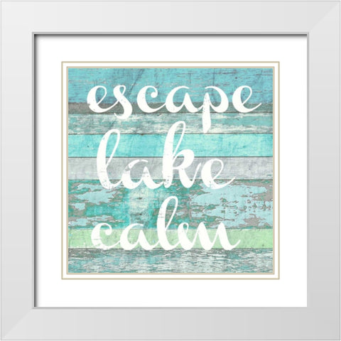 lake words 1 White Modern Wood Framed Art Print with Double Matting by Taylor, Evangeline