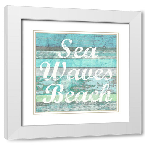 Sea Waves Beach White Modern Wood Framed Art Print with Double Matting by Taylor, Evangeline