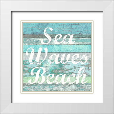 Sea Waves Beach White Modern Wood Framed Art Print with Double Matting by Taylor, Evangeline