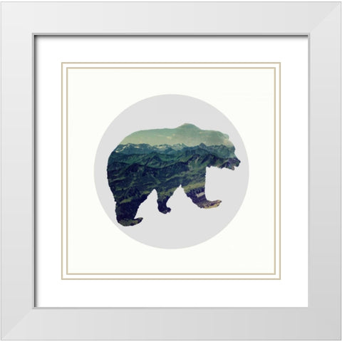 Spirit Bear White Modern Wood Framed Art Print with Double Matting by Taylor, Evangeline